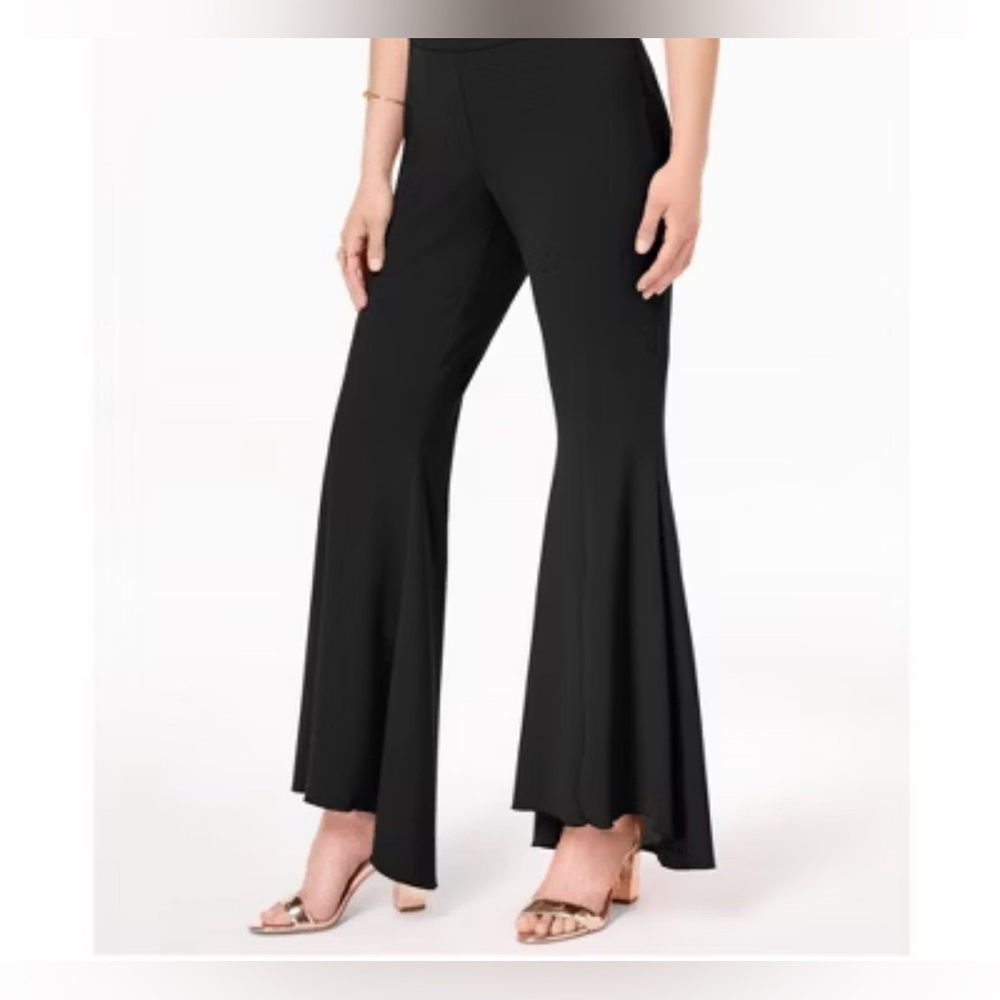 John Mark Elegant Black Flared High Low Women's Pants Size 10